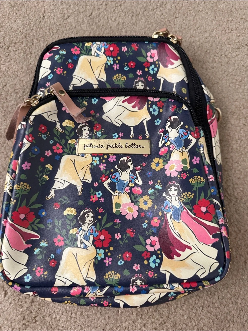 Petunia Pickle Bottom Navy Floral Snow White Print Mini Crossbody